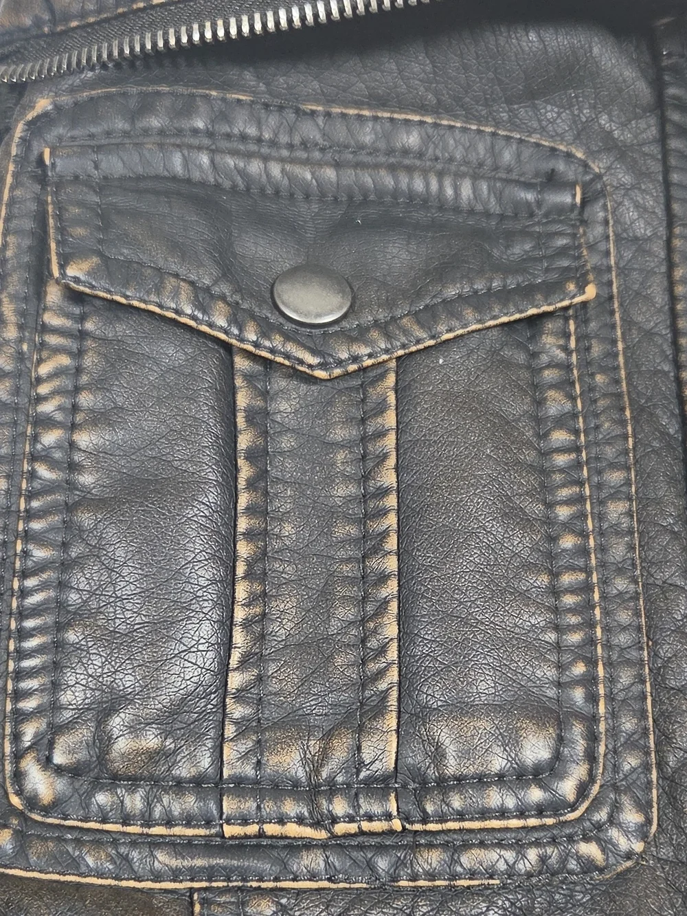 Rockabilly BikerCore 90's Dark Brown Faux Leather Vest with Sherpa Collar XXL